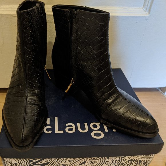 NWT NEW J. McLaughlin Gwyneth Black Croc Bootie 7 - Picture 5 of 8